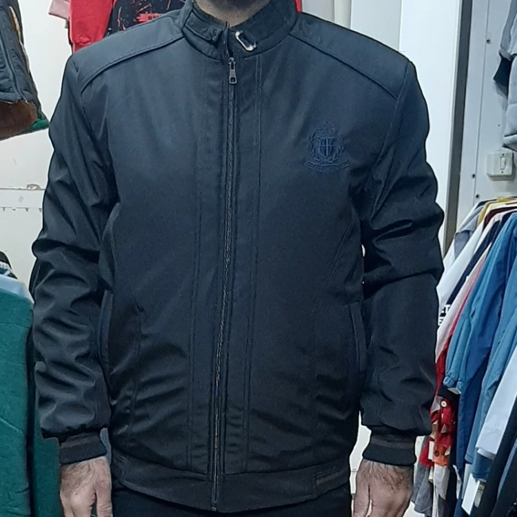 کاپشن مردانه مدل کتی جنس پارچه غواصی داخل پشم و شیشه رنگ بندی سرمه ای مشکی سایز L 2XL 3XL