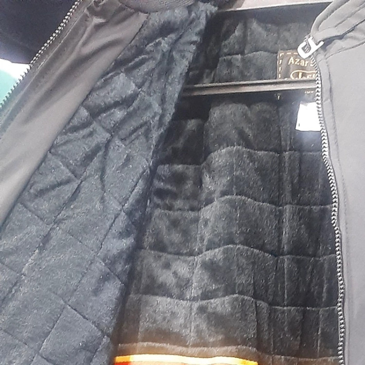 کاپشن مردانه مدل کتی جنس پارچه غواصی داخل پشم و شیشه رنگ بندی سرمه ای مشکی سایز L 2XL 3XL
