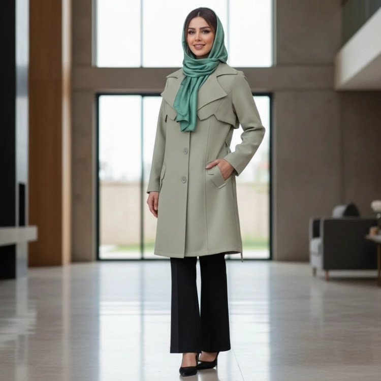 مانتو کتی زنانه یقه انگلیسی