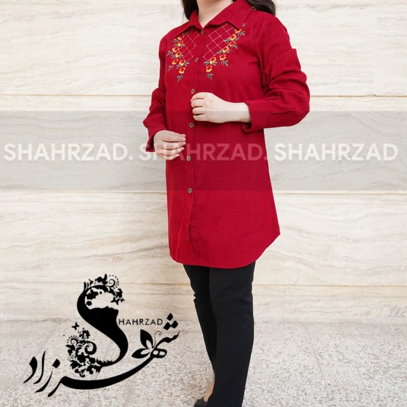 مانتو  مدل شهرزاد مخمل کبریتی رنگ بندی مشکی  طوسی